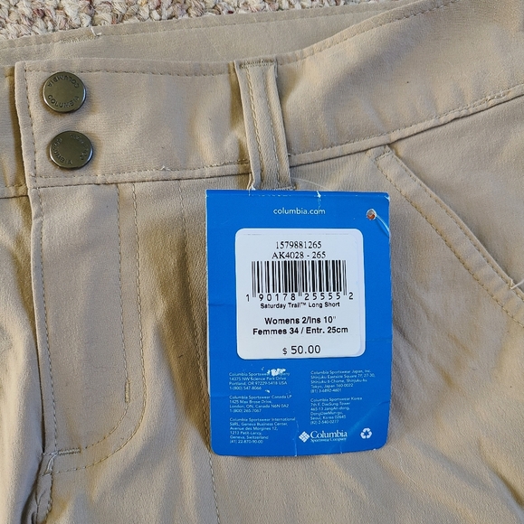 Columbia Womens Saturday Trail Long Shorts Size 2 - Picture 4 of 10